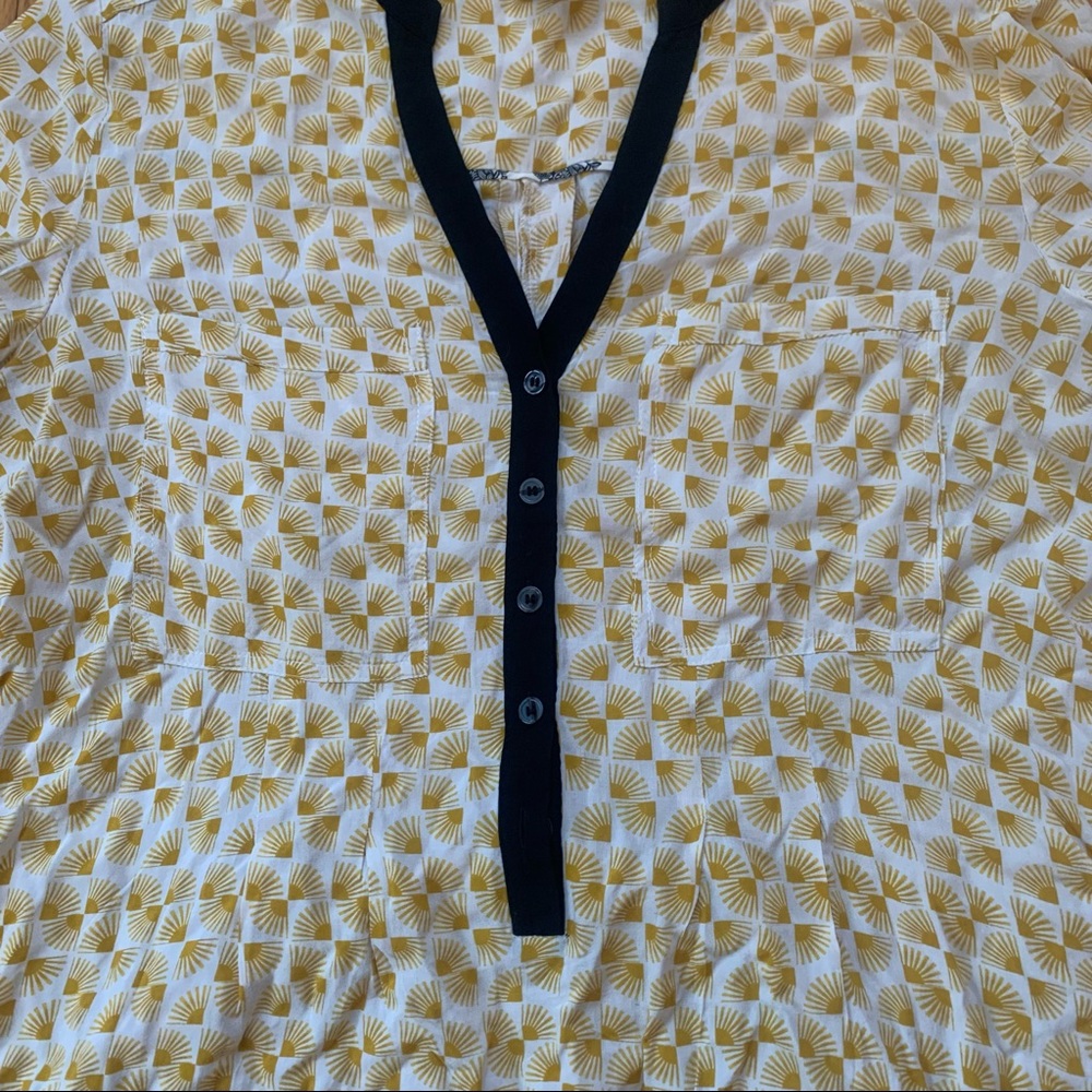 Anthropologie Yellow and Black Blouse - Picture 4 of 7
